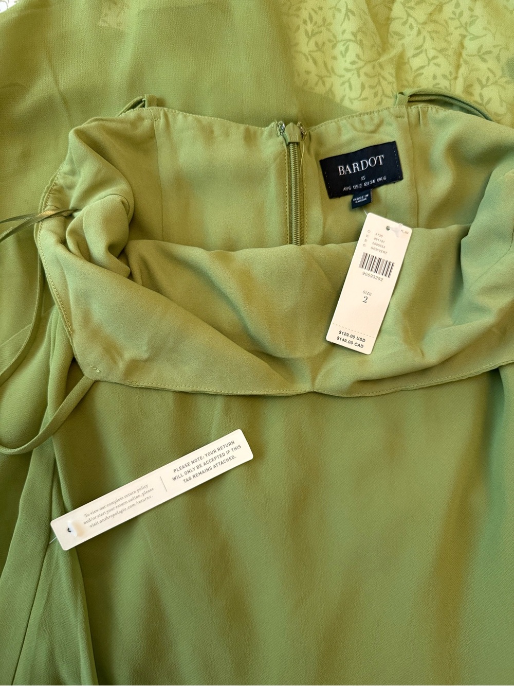 Bardot Cantara Ruffled Midi Dress - NWT - Green - Size 2 - Picture 6 of 7
